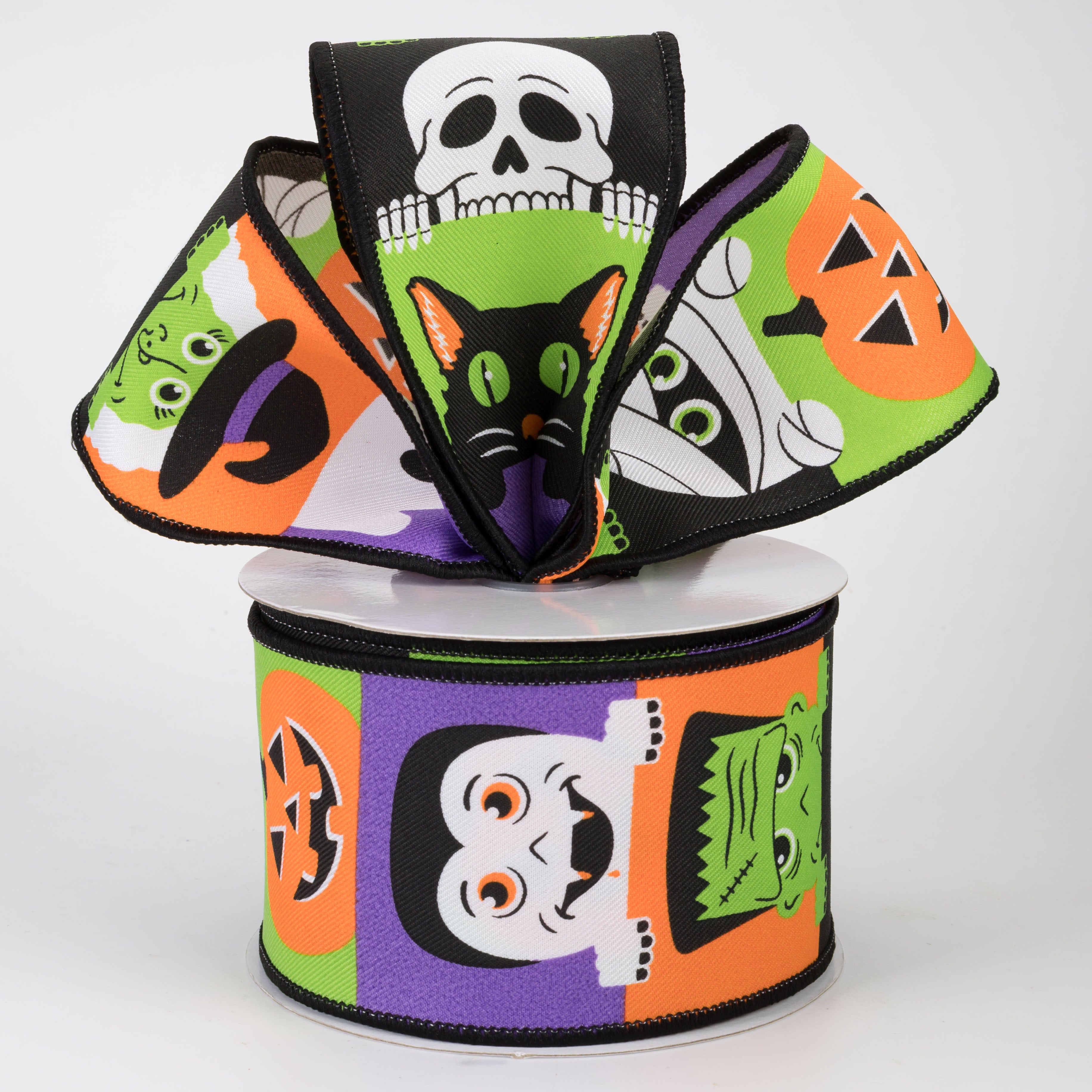 2.5" Peek a Boo Halloween Blocks Ribbon (10 Yards)