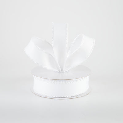 7/8" Diagonal Weave Ribbon: White (10 Yards)