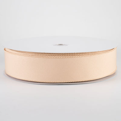 1.5" Diagonal Weave Fabric Ribbon: Light Beige (50 Yards)