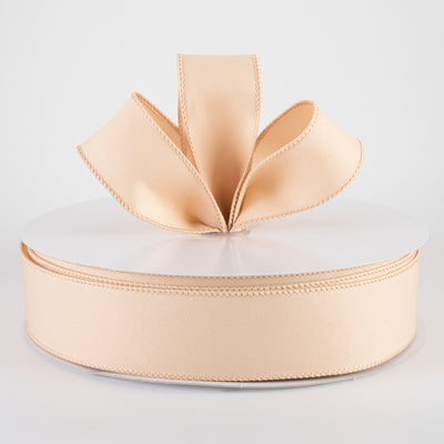 1.5" Diagonal Weave Fabric Ribbon: Light Beige (50 Yards)
