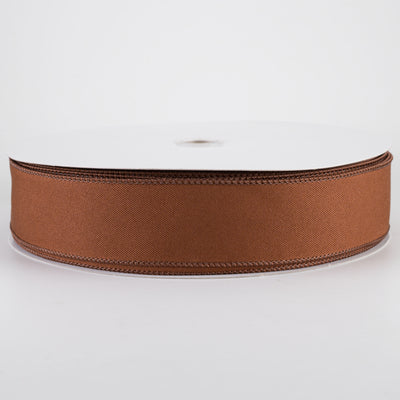 1.5" Diagonal Weave Fabric Ribbon: Brown (50 Yards)