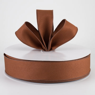 1.5" Diagonal Weave Fabric Ribbon: Brown (50 Yards)