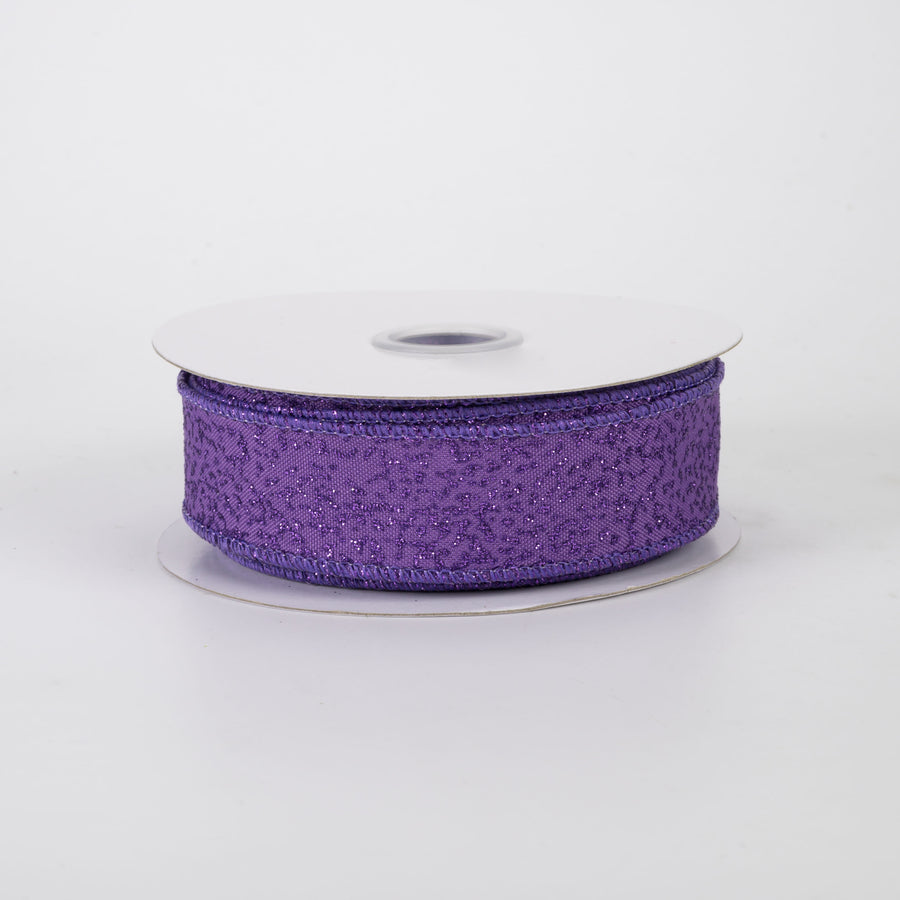 7/8" Speckled Glitter Canvas Ribbon: Purple (10 Yards)