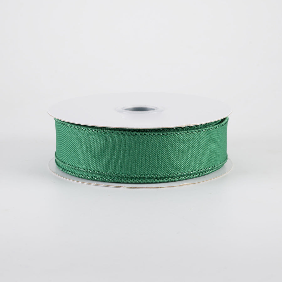 7/8" Diagonal Weave Ribbon: Emerald Green (10 Yards)