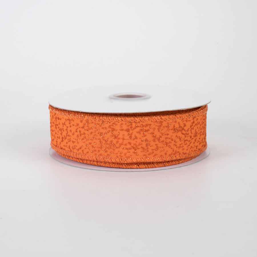 7/8" Speckled Glitter Canvas Ribbon: Orange (10 Yards)