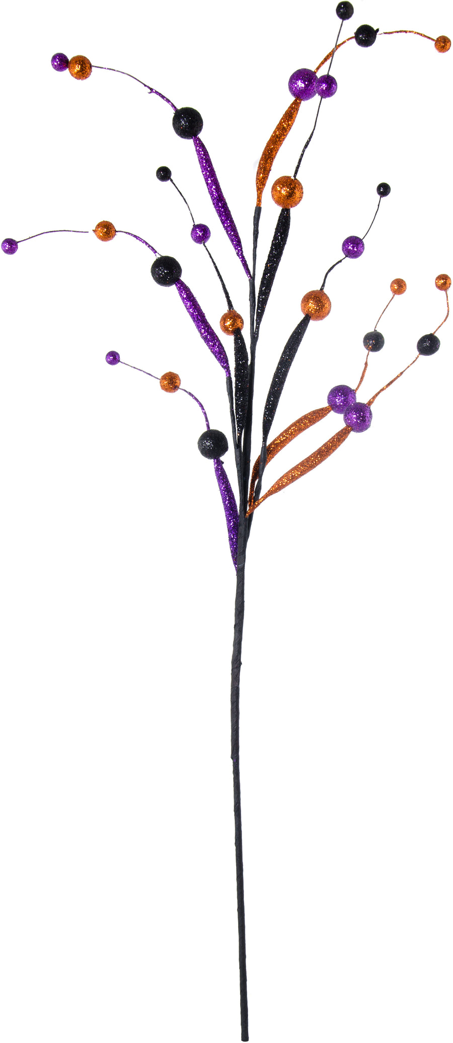 25" Glitter Tubing Ball Spray: Purple, Orange & Black