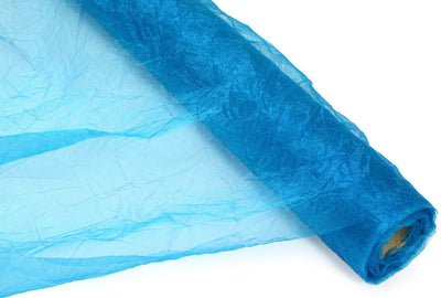 24" Crinkle Sheer Fabric Roll: Teal (10 Yards)
