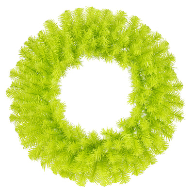 24" Pine PVC Wreath: Lime Green (180 Tips)