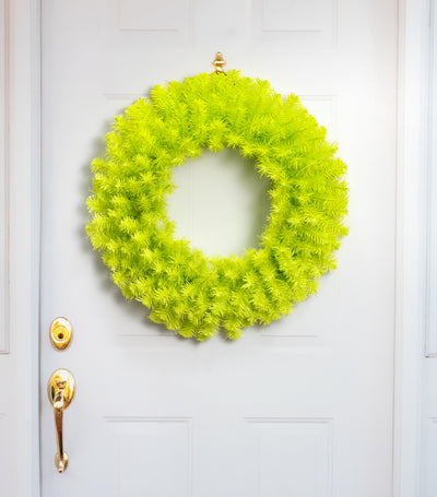 24" Pine PVC Wreath: Lime Green (180 Tips)
