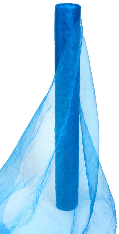 24" Crinkle Sheer Fabric Roll: Teal (10 Yards)