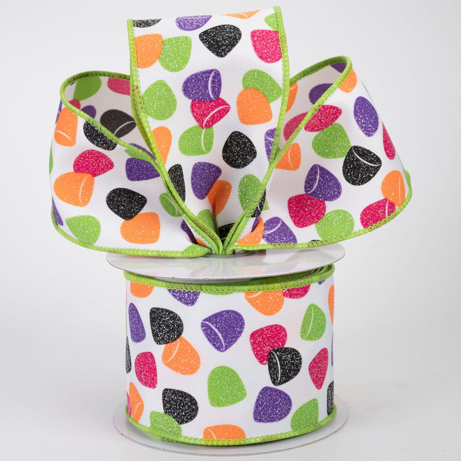 2.5" Gumdrops Candy Ribbon: Purple & Pink Halloween (10 Yards)