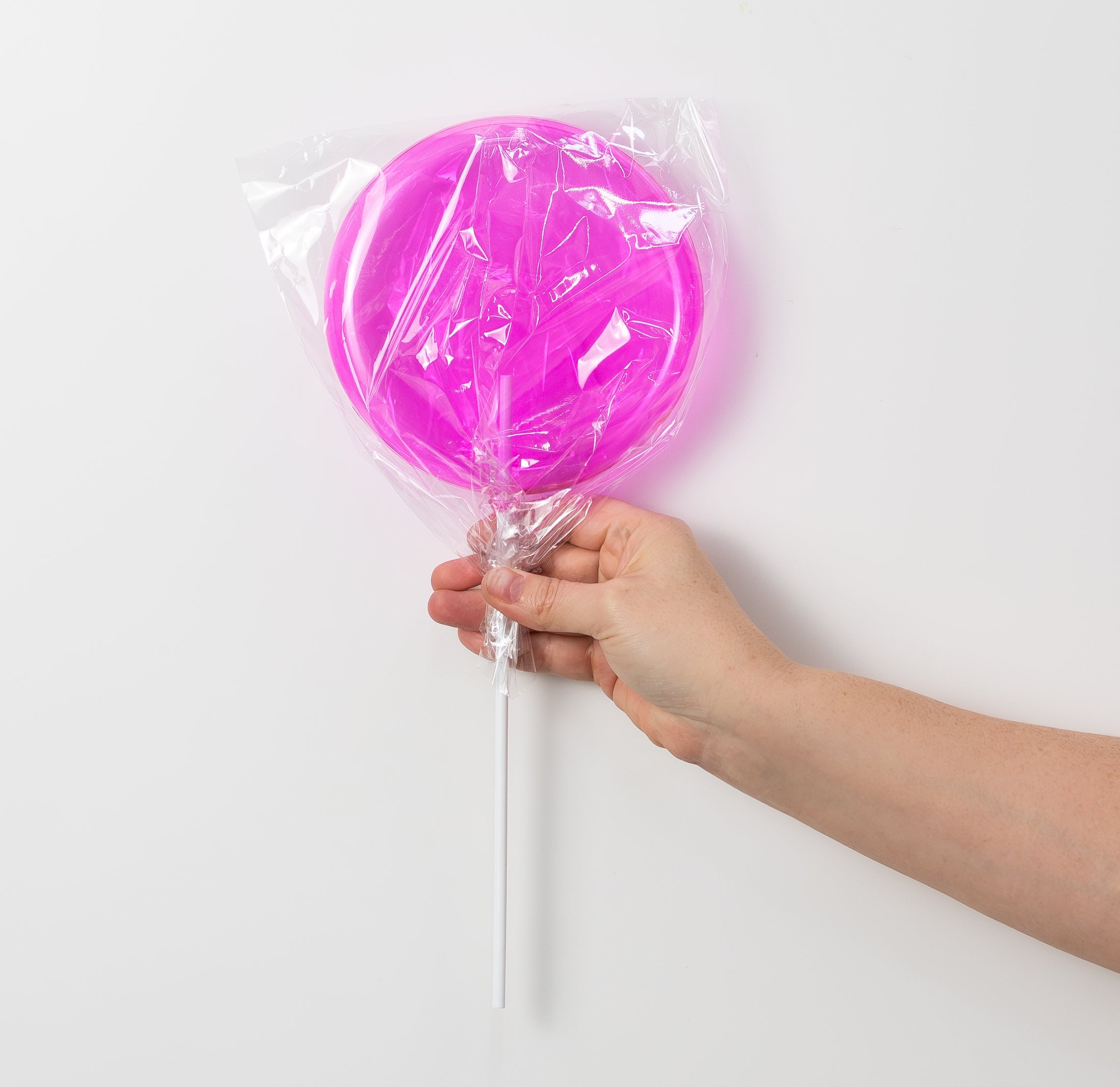 6" x 14" Candy Lollipop Stick: Clear Light Pink