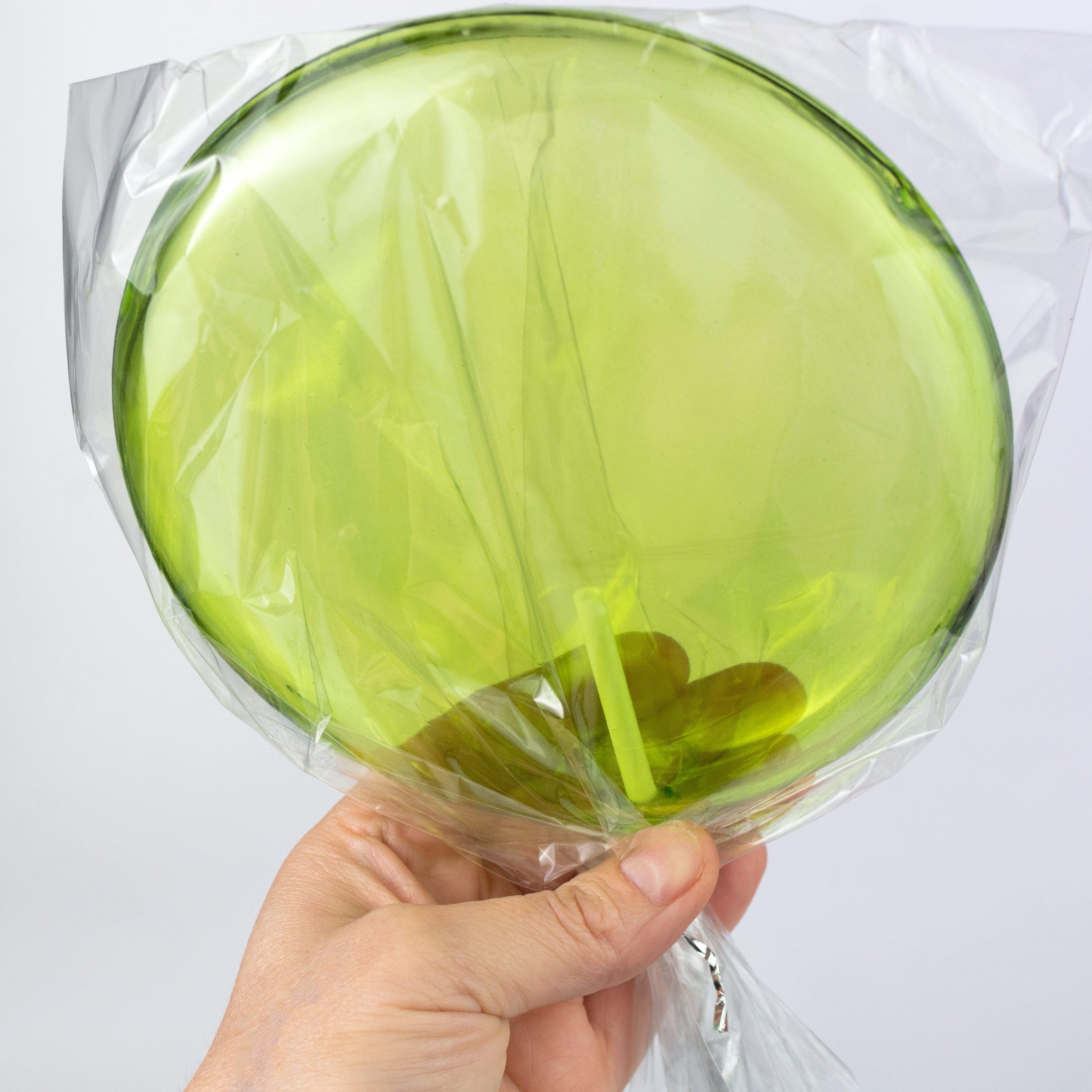 6" x 14" Candy Lollipop Stick: Clear Lime Green