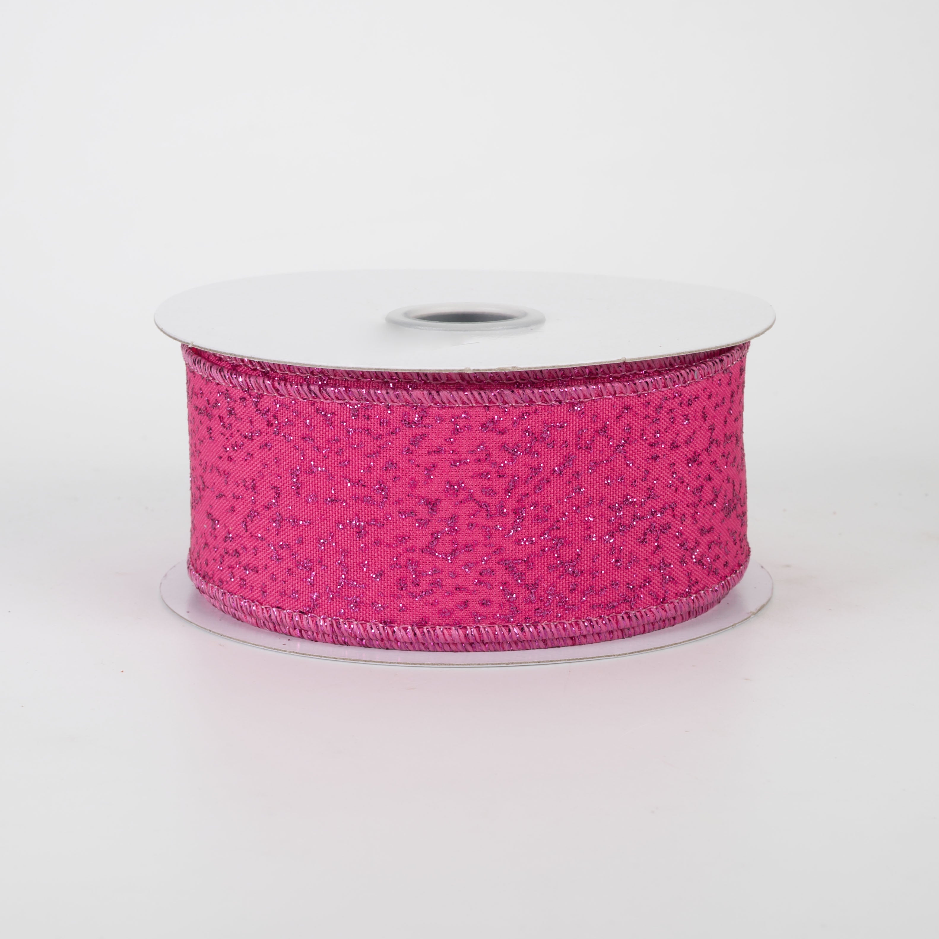 1.5" Speckled Glitter Canvas Ribbon: Hot Pink (10 Yards)