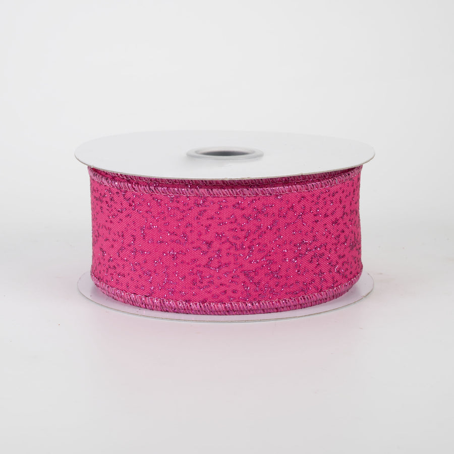1.5" Speckled Glitter Canvas Ribbon: Hot Pink (10 Yards)