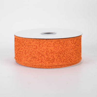 1.5" Speckled Glitter Canvas Ribbon: Orange (10 Yards)