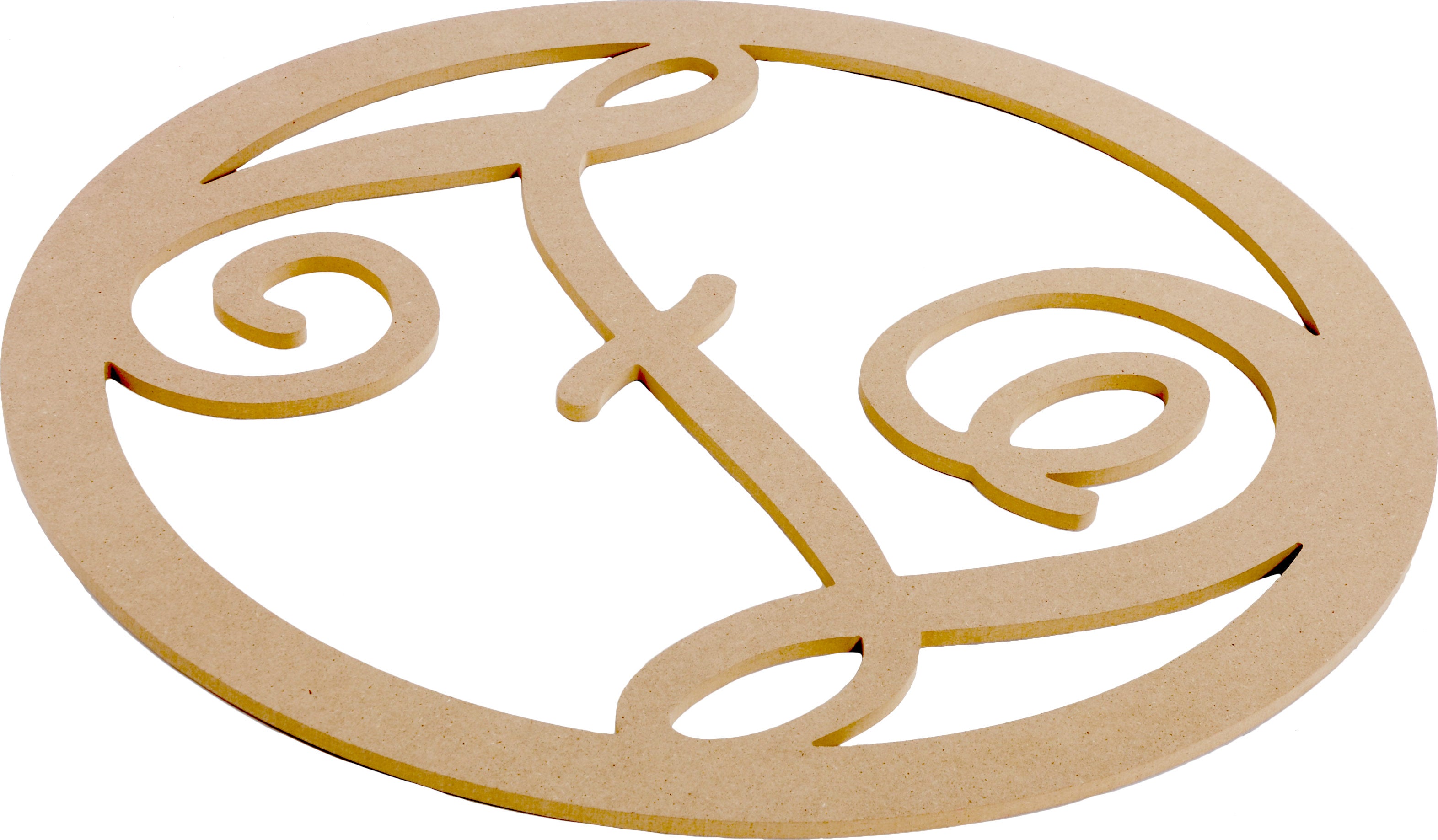 23" Script Circle Monogram Wooden Letter: Z