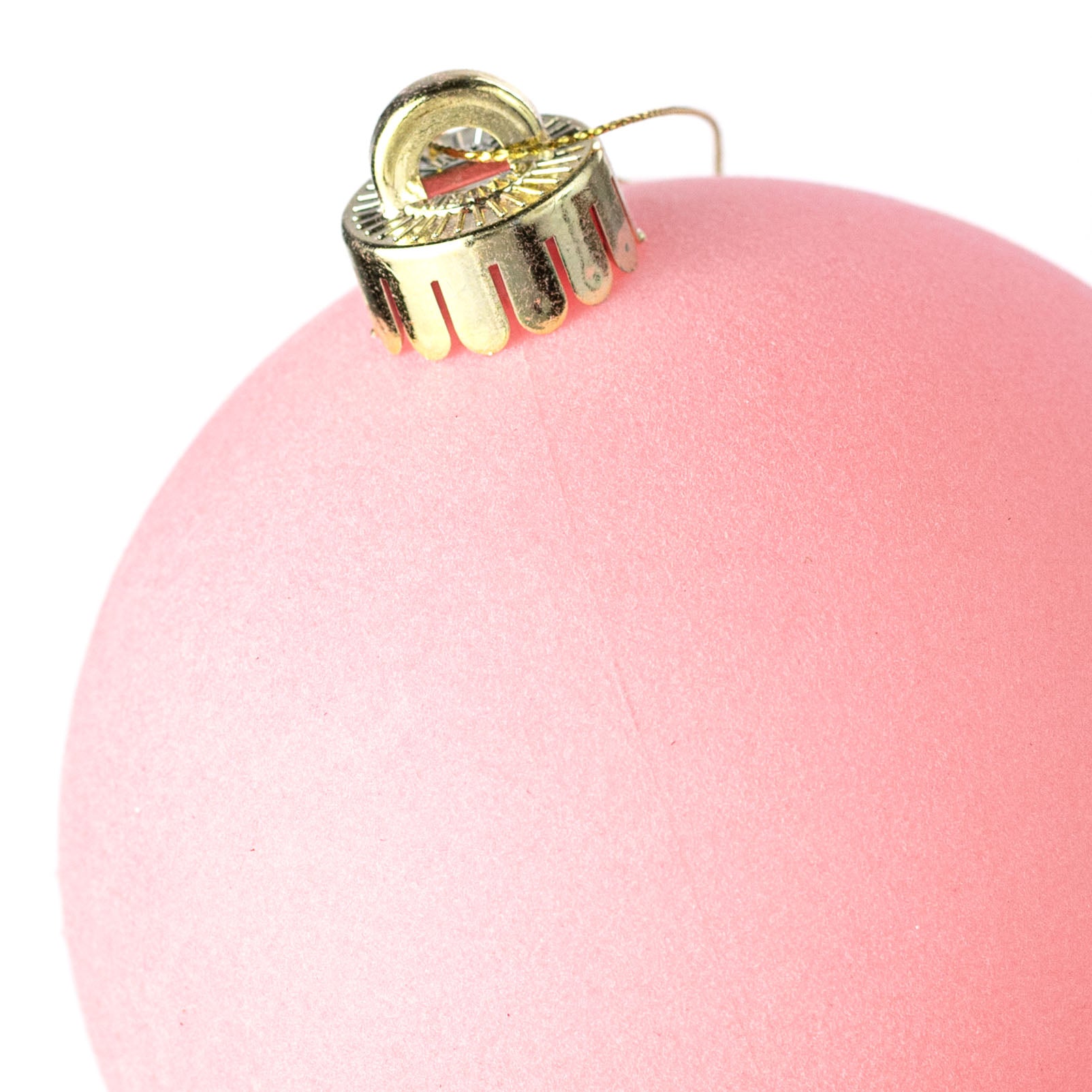 4.75" Smooth Flocked Ball Ornament: Candy Pink