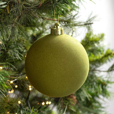 4.75" Smooth Flocked Ball Ornament: Moss Green