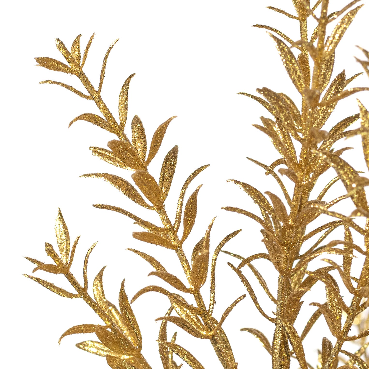 13" Glitter Rosemary Bush: Gold