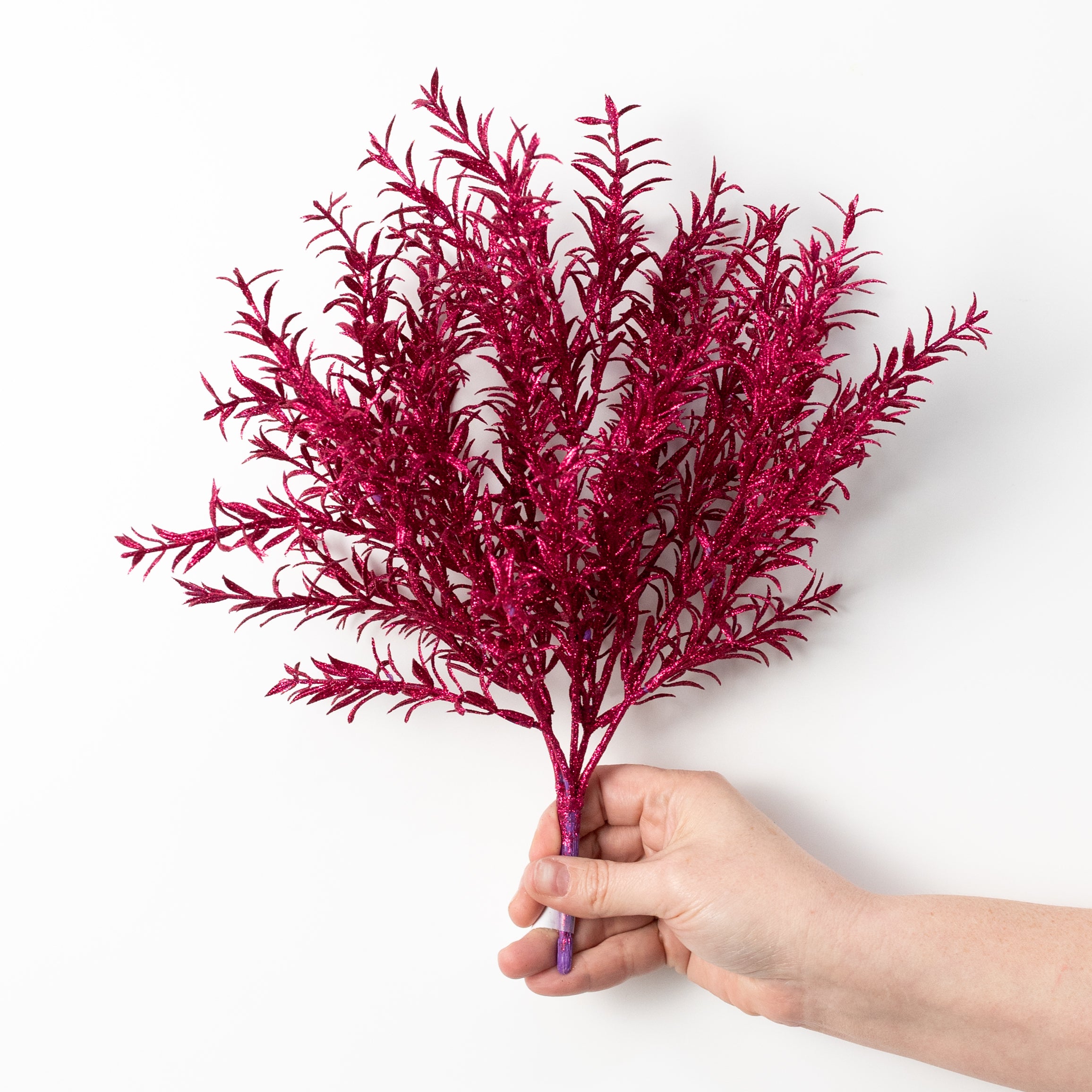 13" Glitter Rosemary Bush: Hot Pink