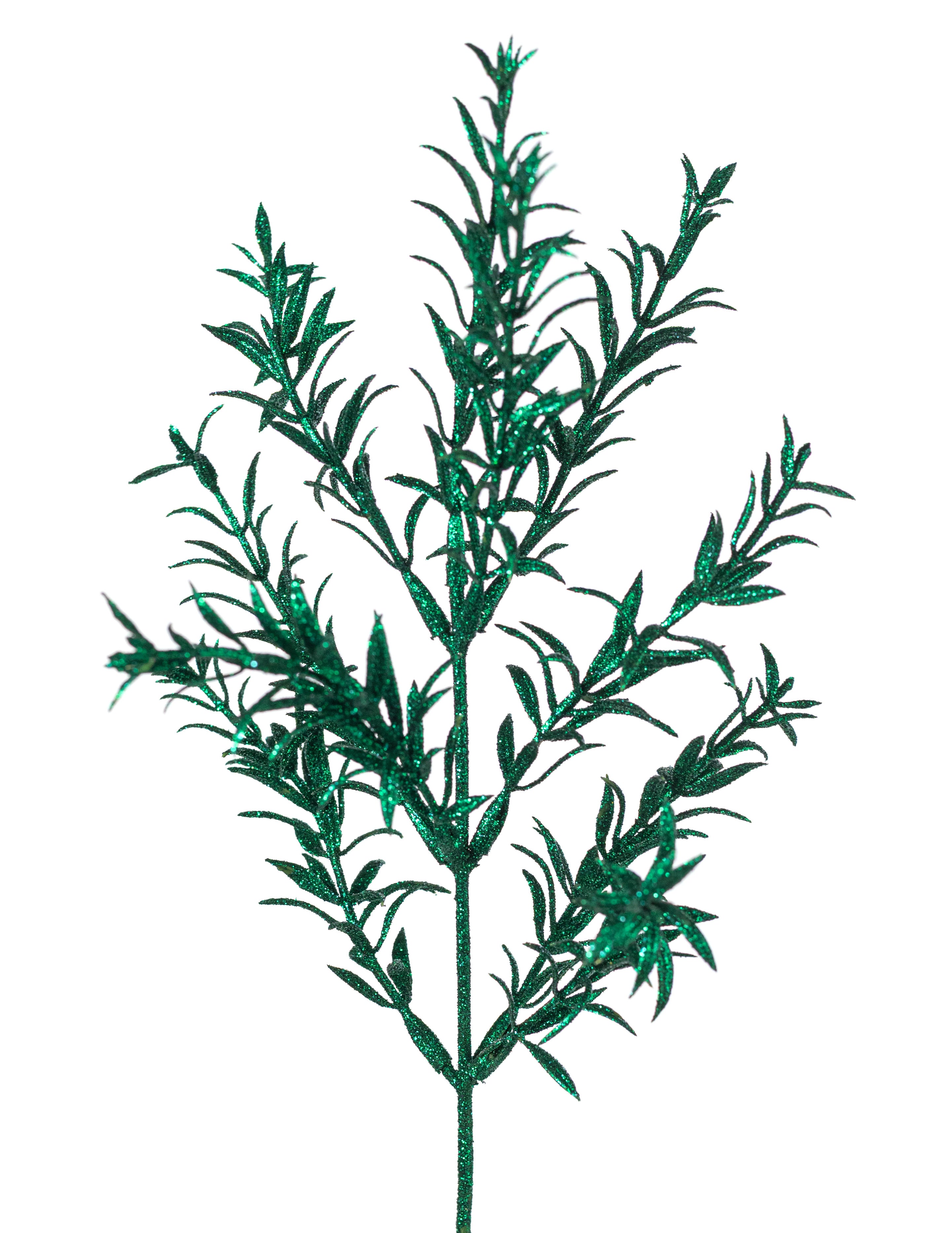 13" Glitter Rosemary Bush: Hunter Green
