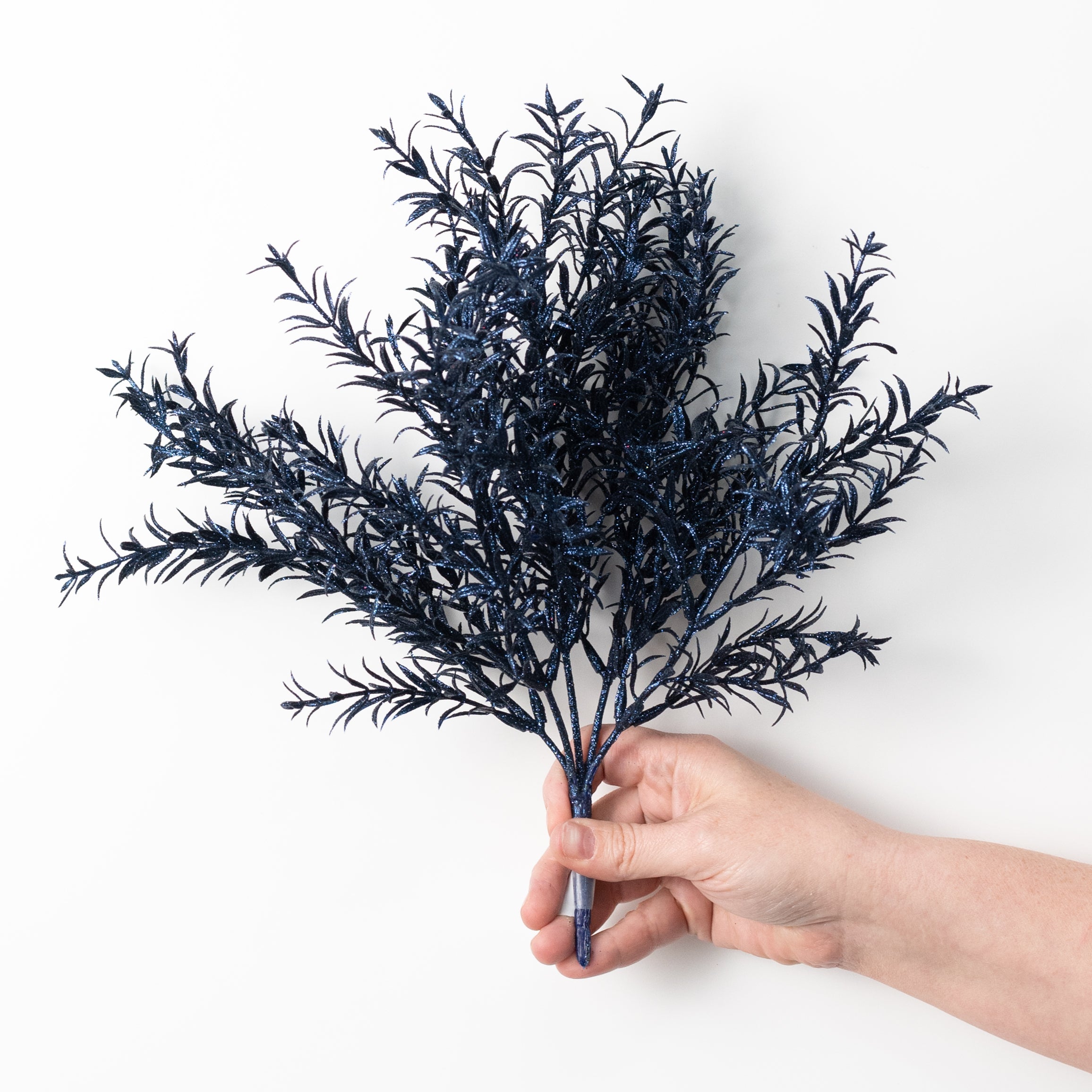 13" Glitter Rosemary Bush: Navy Blue