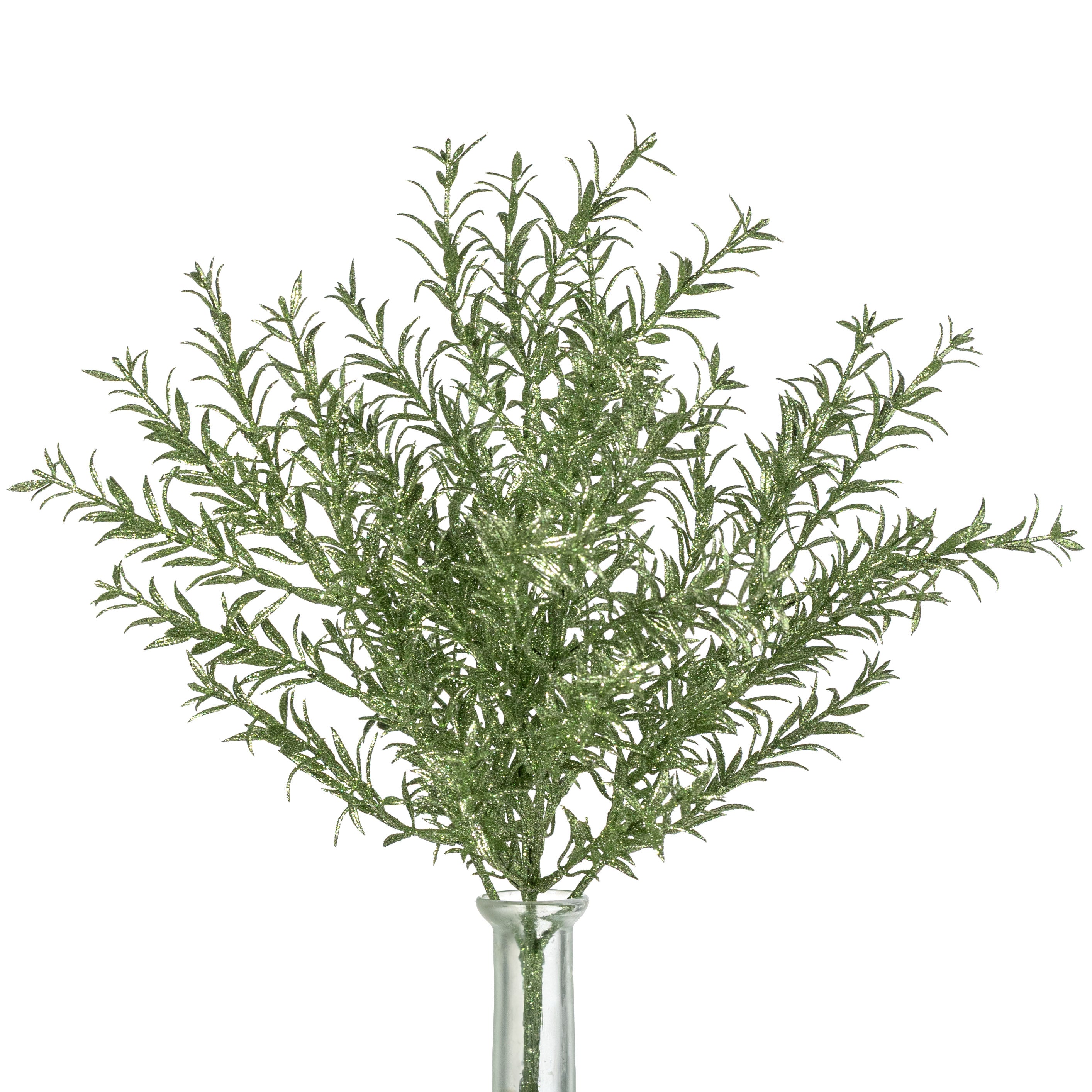 13" Glitter Rosemary Bush: Sage Green