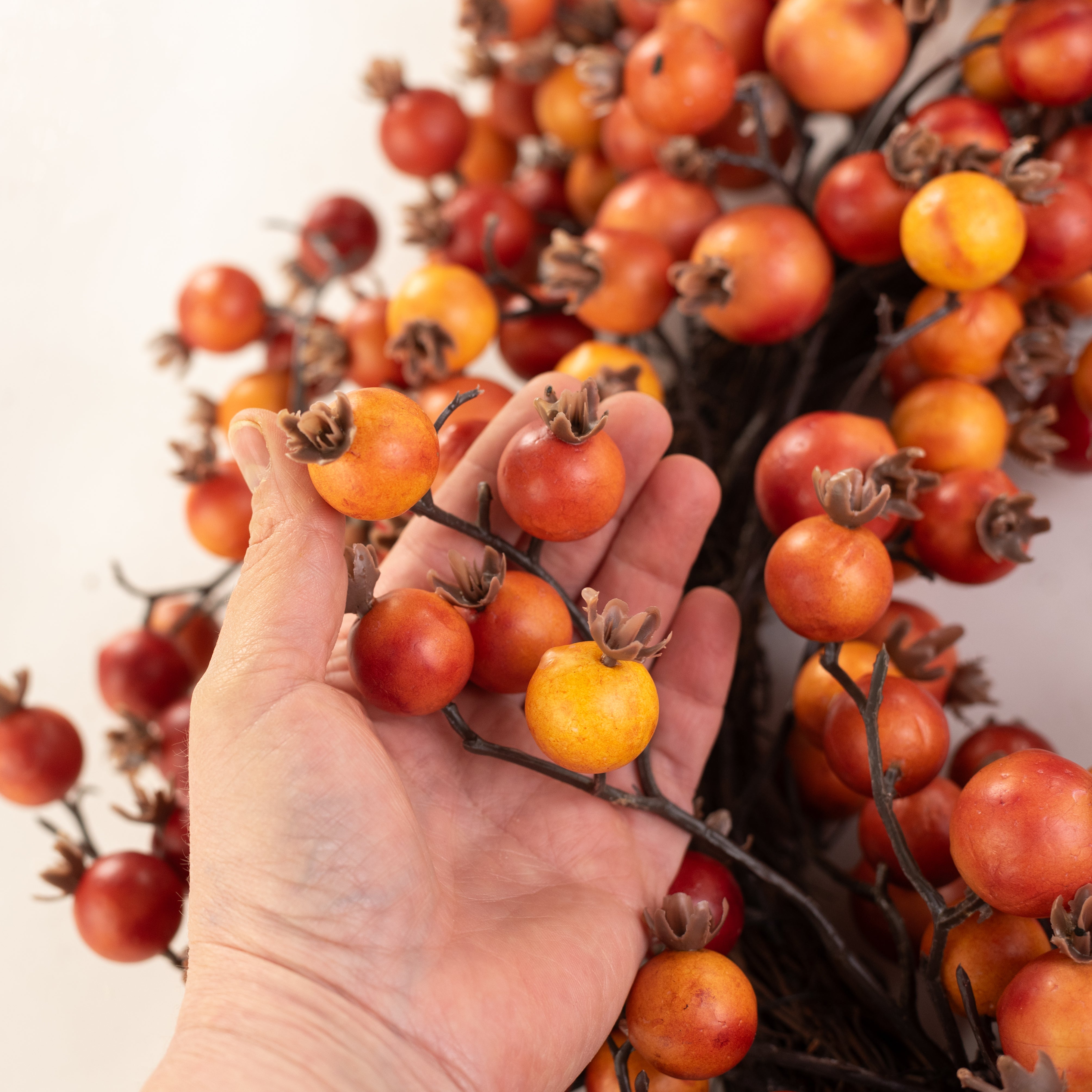 24" Orange Berry Wreath