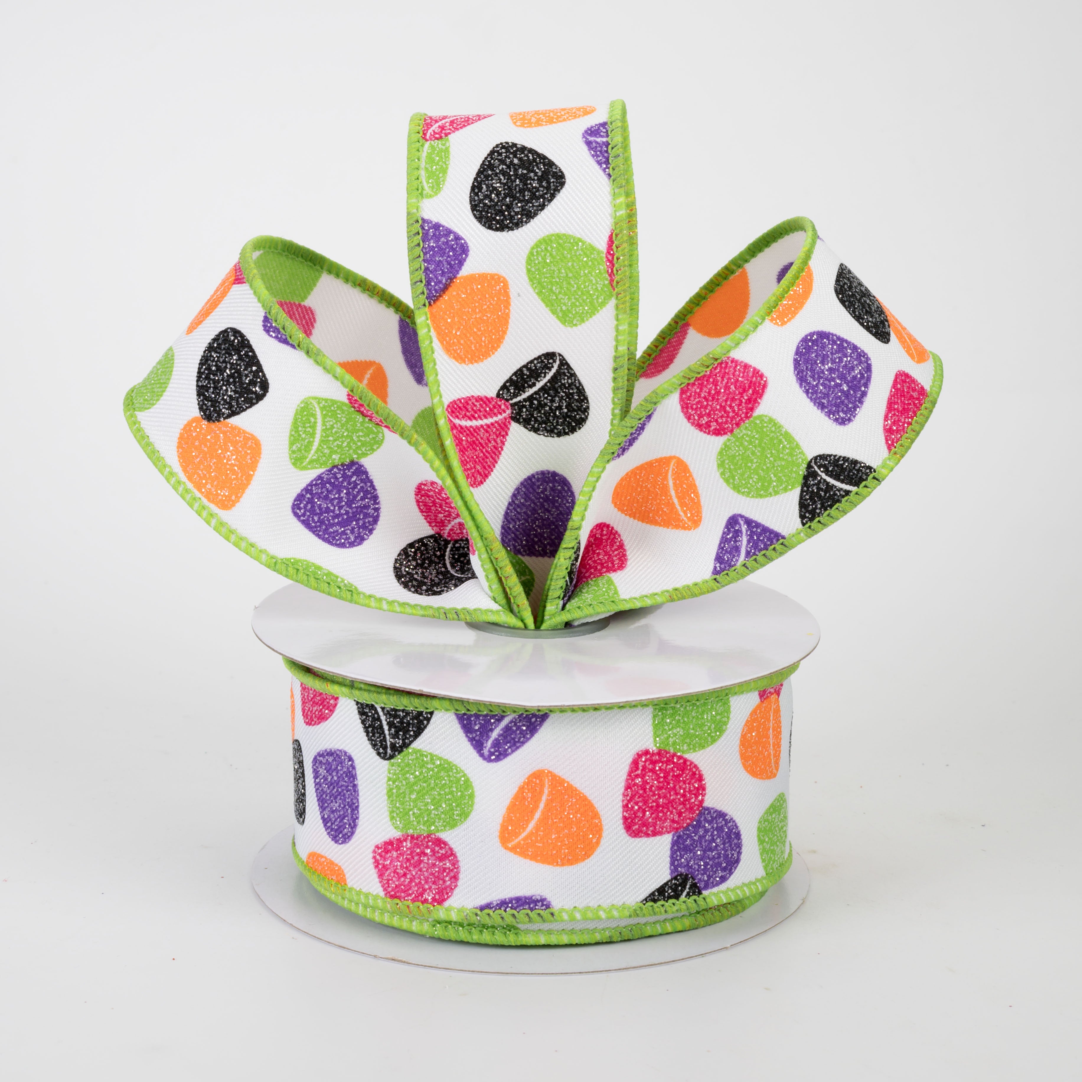 1.5" Gumdrops Candy Ribbon: Purple & Pink Halloween (10 Yards)