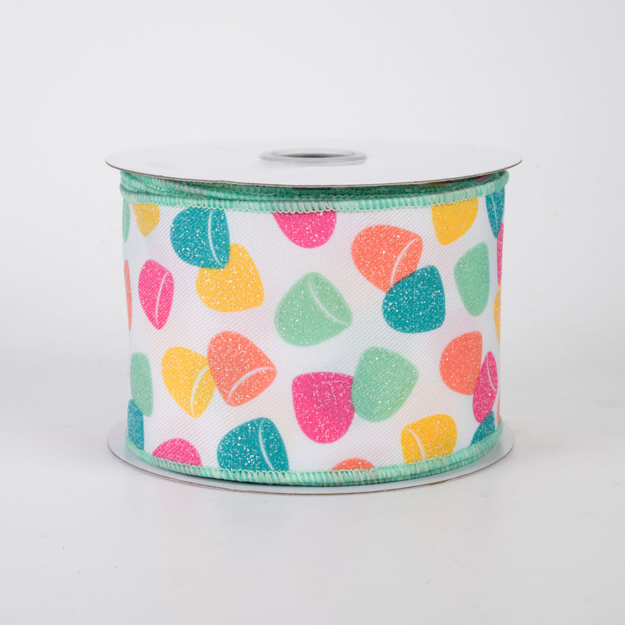 2.5" Gumdrops Candy Ribbon: Multicolor Pastel (10 Yards)