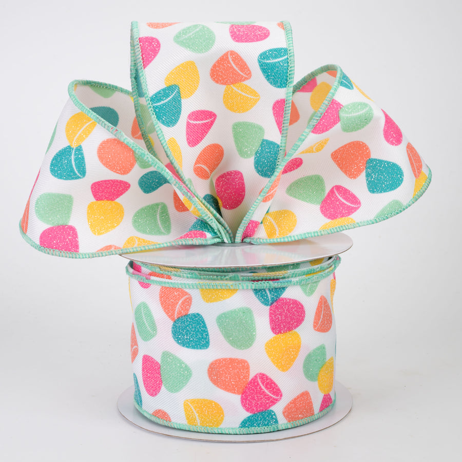 2.5" Gumdrops Candy Ribbon: Multicolor Pastel (10 Yards)