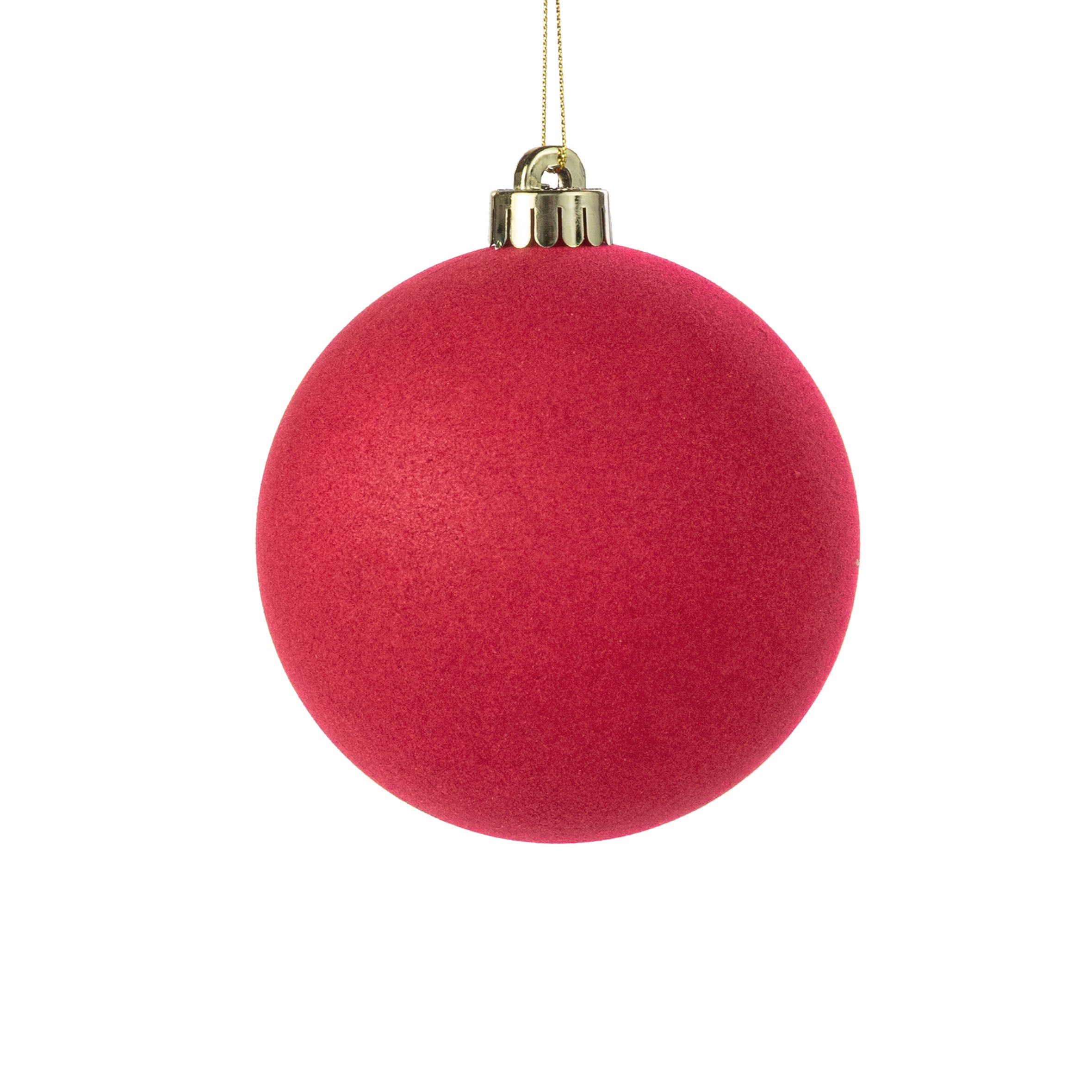 4.75" Smooth Flocked Ball Ornament: Red