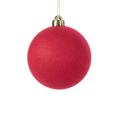 4.75" Smooth Flocked Ball Ornament: Red