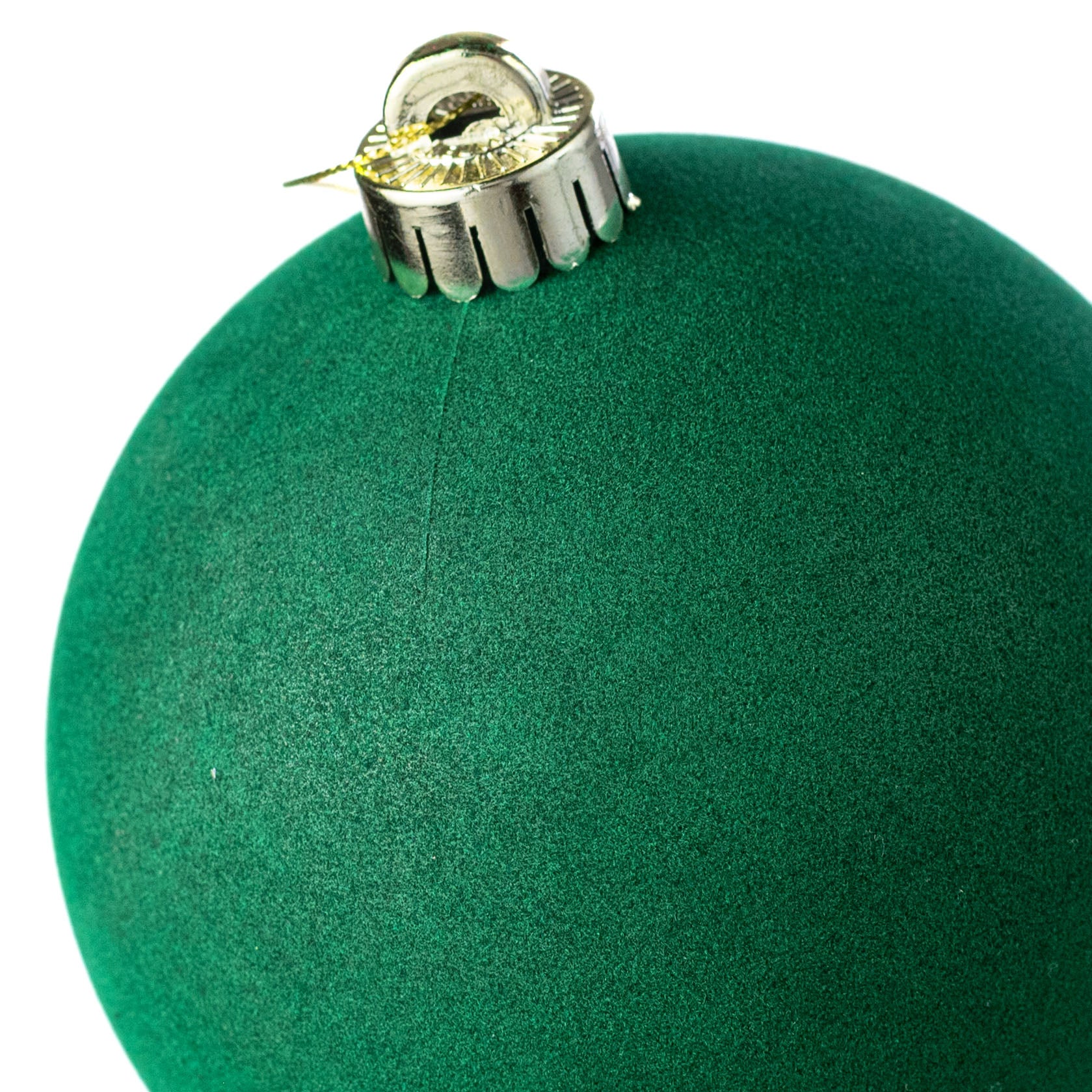 4.75" Smooth Flocked Ball Ornament: Hunter Green