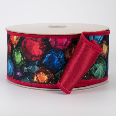 2.5" Double Sided Fused Jewel Gems Ribbon (10 Yards)