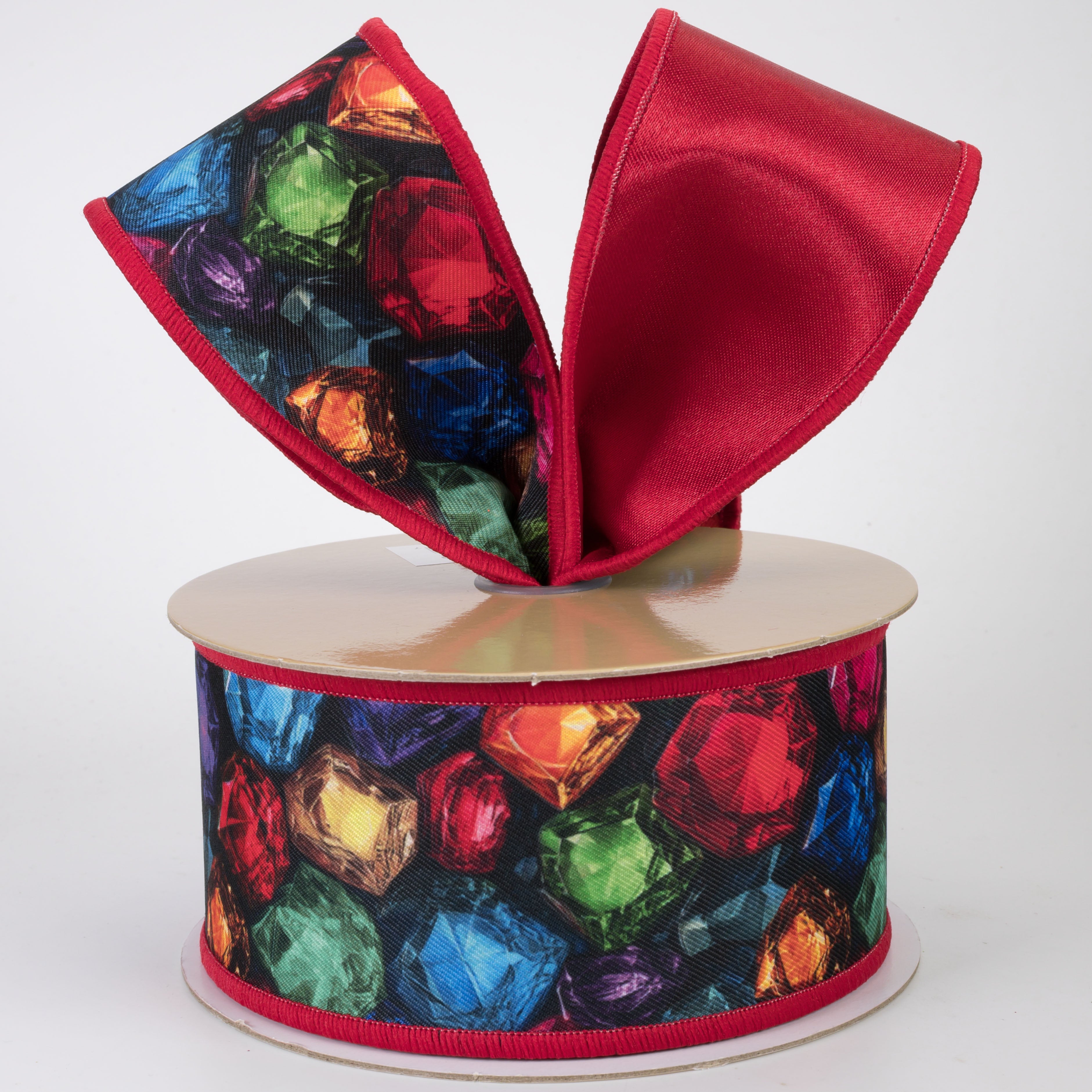 2.5" Double Sided Fused Jewel Gems Ribbon (10 Yards)