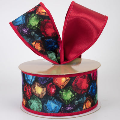 2.5" Double Sided Fused Jewel Gems Ribbon (10 Yards)