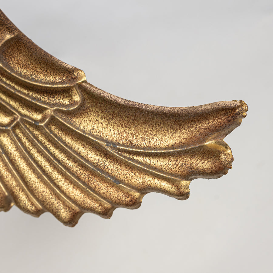24" Metal Angel Wings with Bell: Antique Gold