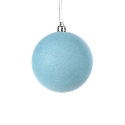 4" Smooth Flocked Ball Ornament: Baby Blue