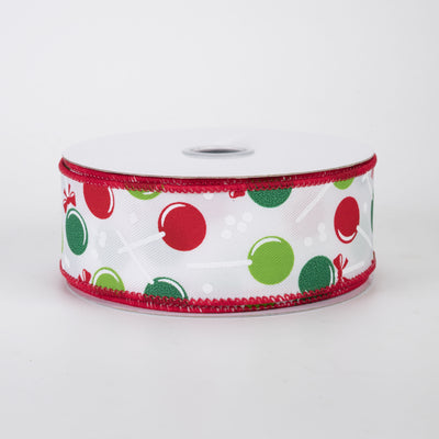 1.5" Lollipops Candy Ribbon: Red & Green (10 Yards)