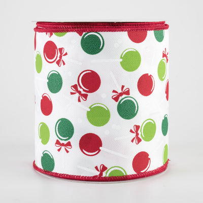 4" Lollipops Candy Ribbon: Red & Green (10 Yards)
