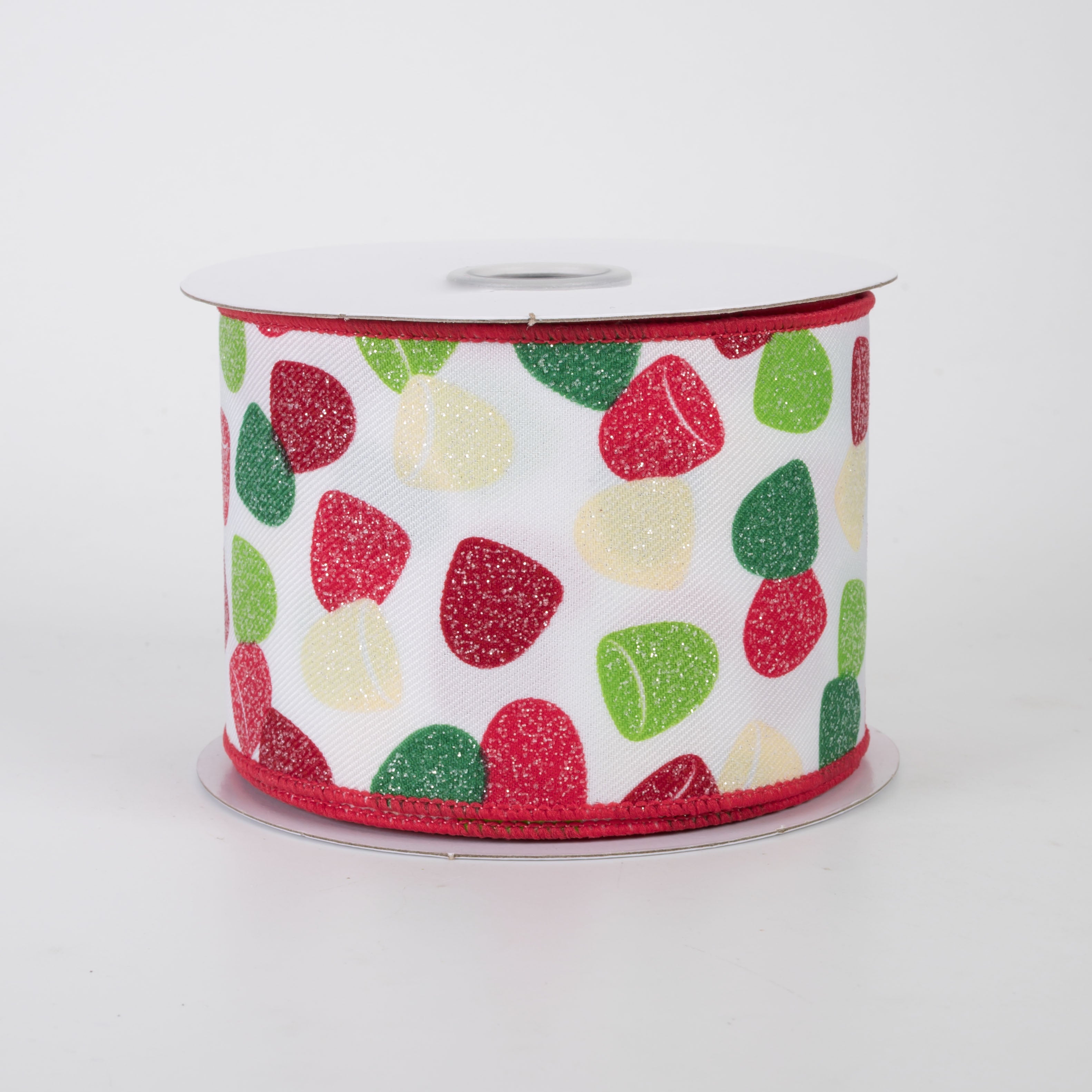 2.5" Gumdrops Candy Ribbon: Red & Green (10 Yards)