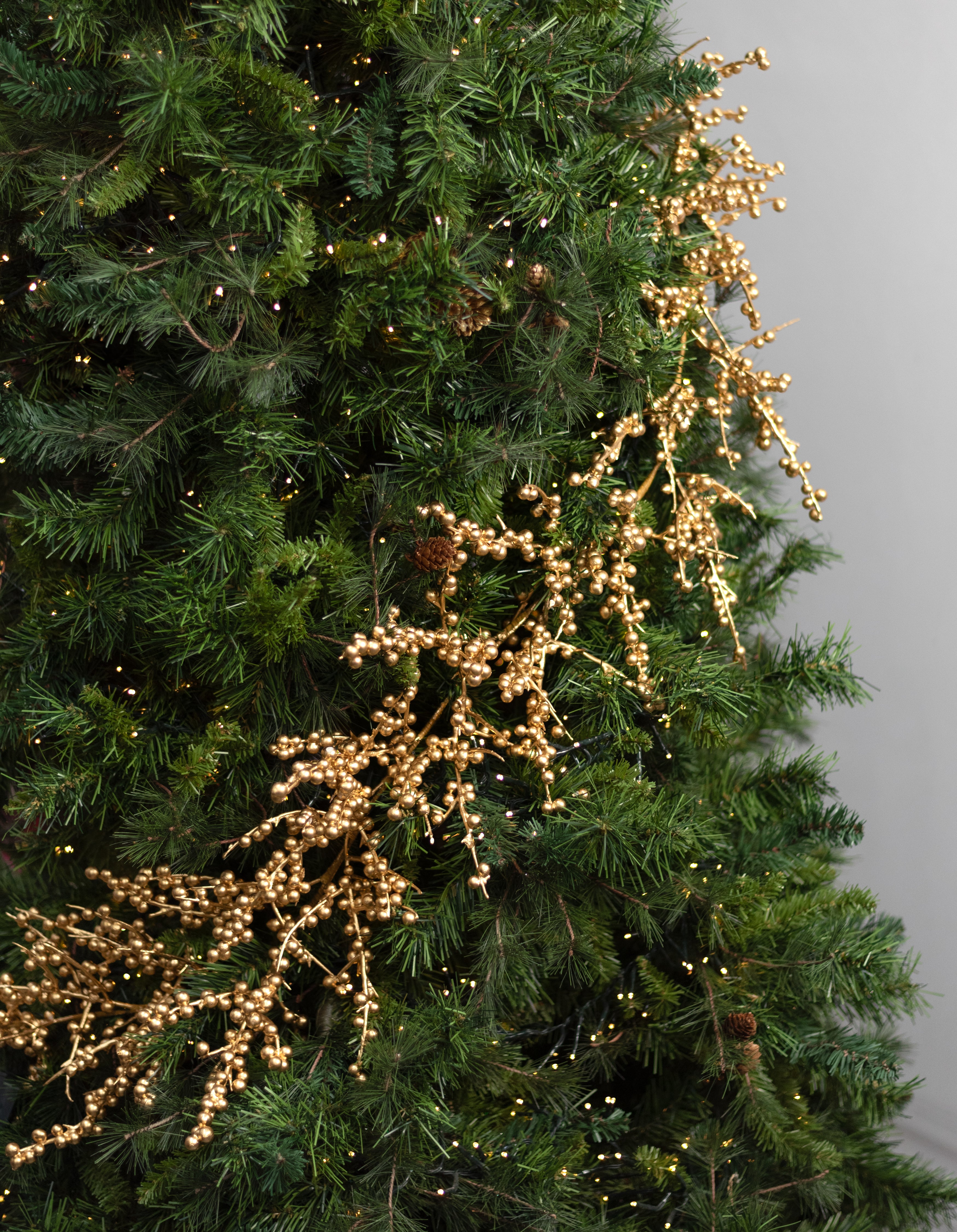 58" Mini Berry & Twig Garland: Metallic Gold