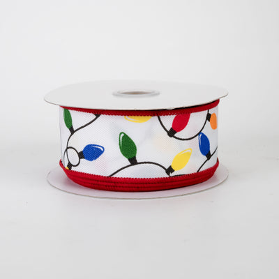 1.5" Christmas Lights Ribbon: Multicolor (10 Yards)