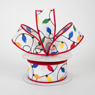 1.5" Christmas Lights Ribbon: Multicolor (10 Yards)