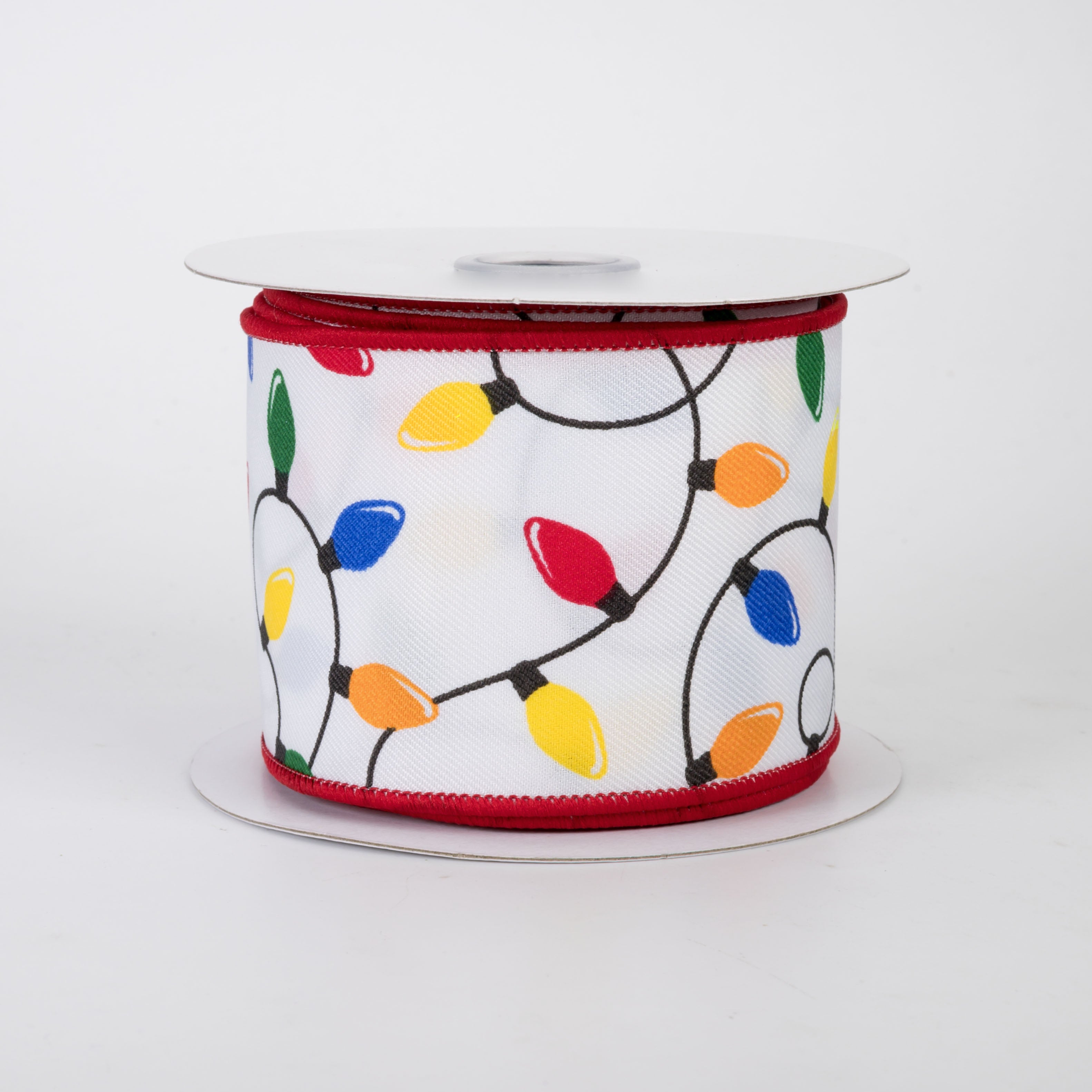 2.5" Christmas Lights Ribbon: Multicolor (10 Yards)