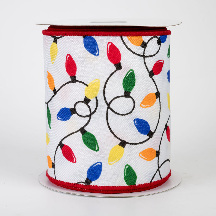 4" Christmas Lights Ribbon: Multicolor (10 Yards)