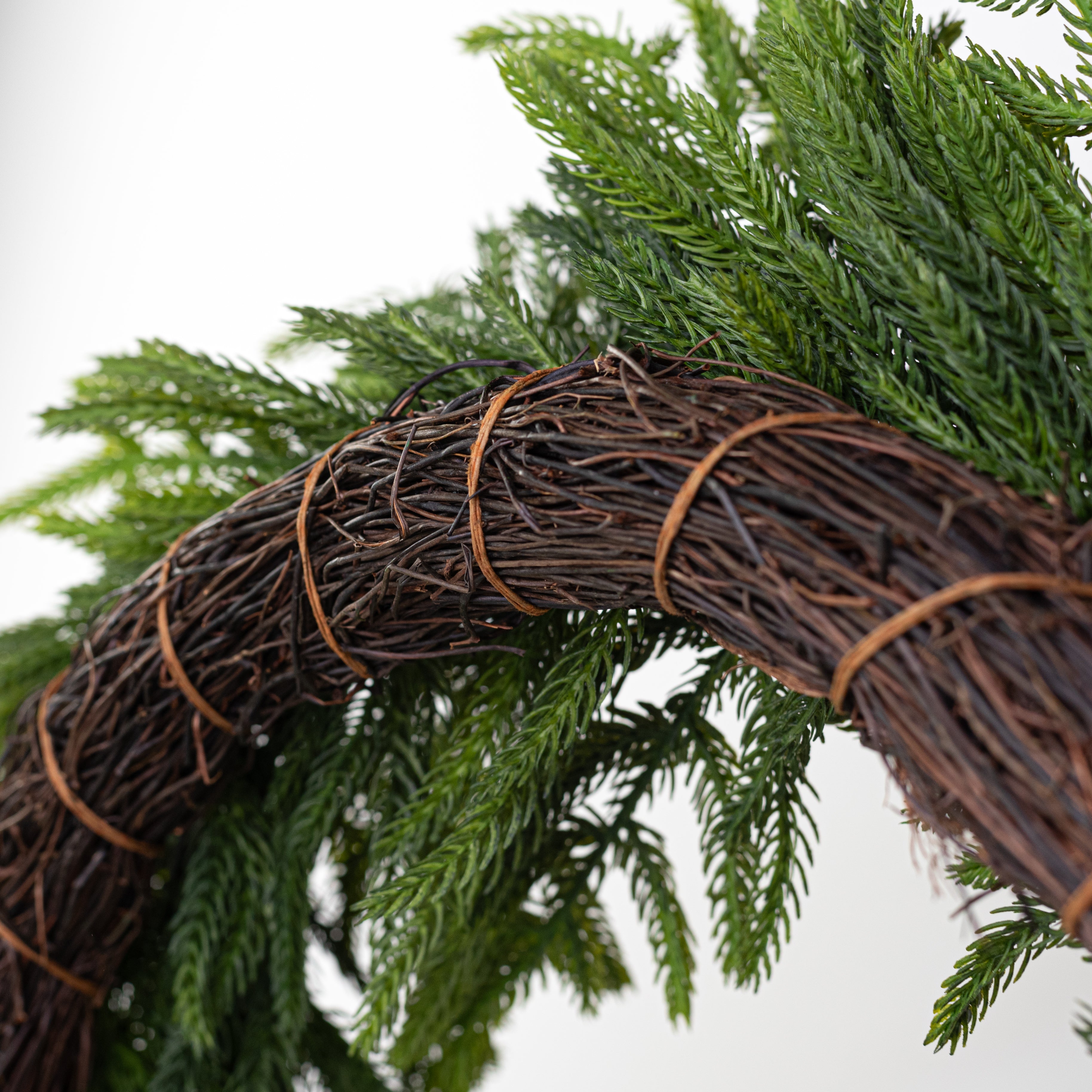 24" Real Touch Norfolk Pine Wreath