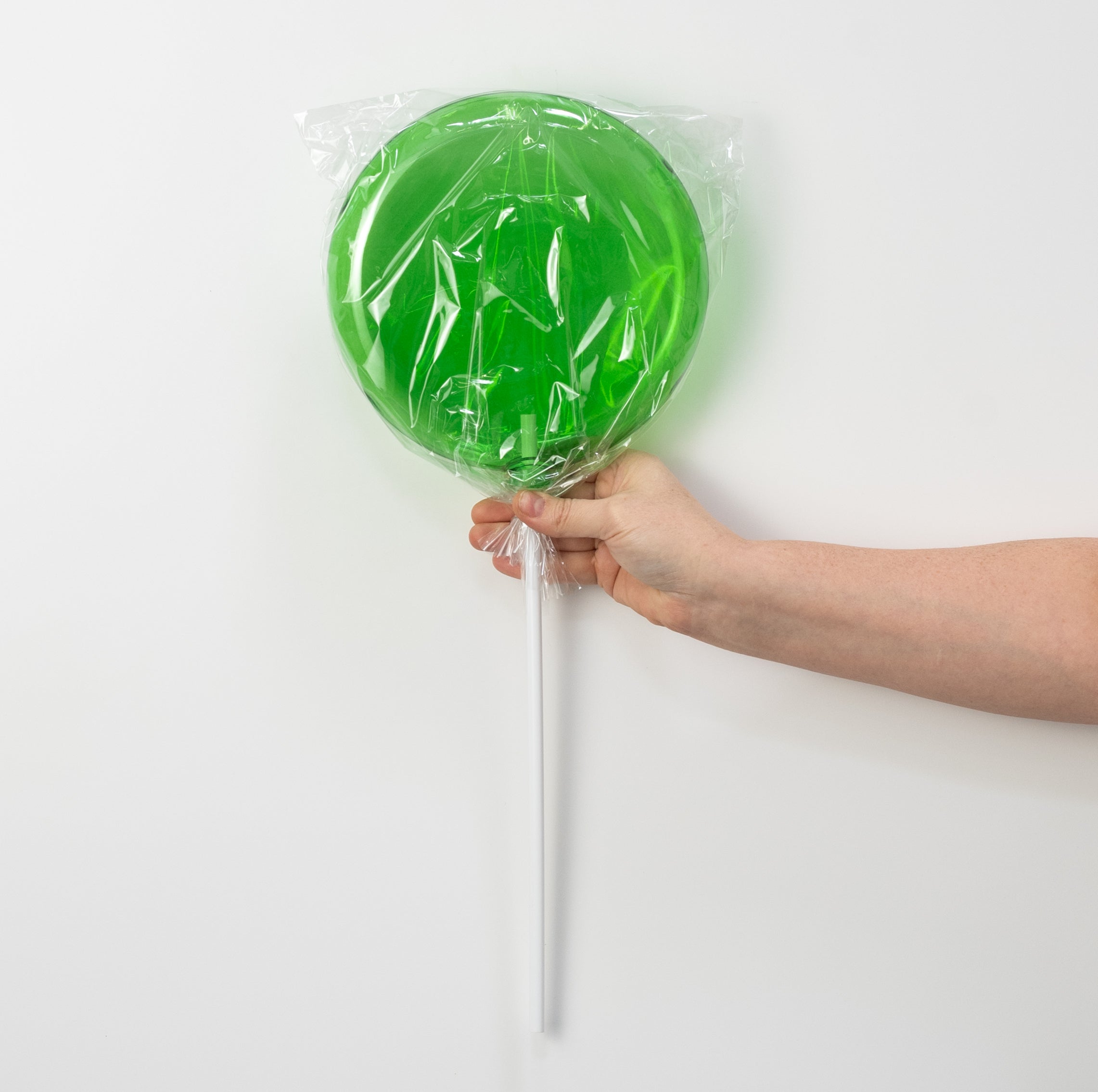 8" x 19" Candy Lollipop Stick: Clear Emerald Green